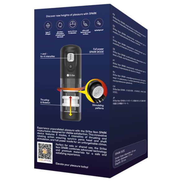 Snail Vibe Ikon Spark - automātiska masturbators vīriešiem melns