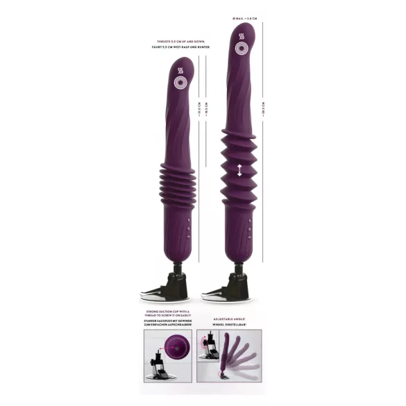 You2Toys - tālvadības sildošais stumjošais vibrators (violets)