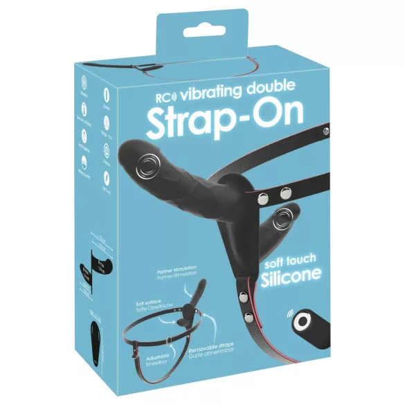 You2Toys - tālvadības dubultais uzliekamais vibrators (melns)