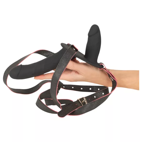 You2Toys - tālvadības dubultais uzliekamais vibrators (melns)