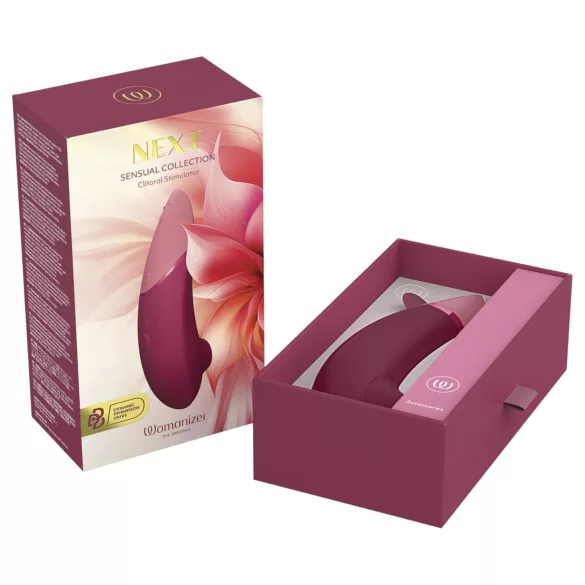 Womanizer Next - klitorālais stimulators ar gaisa viļņiem, uzlādējams, bordo