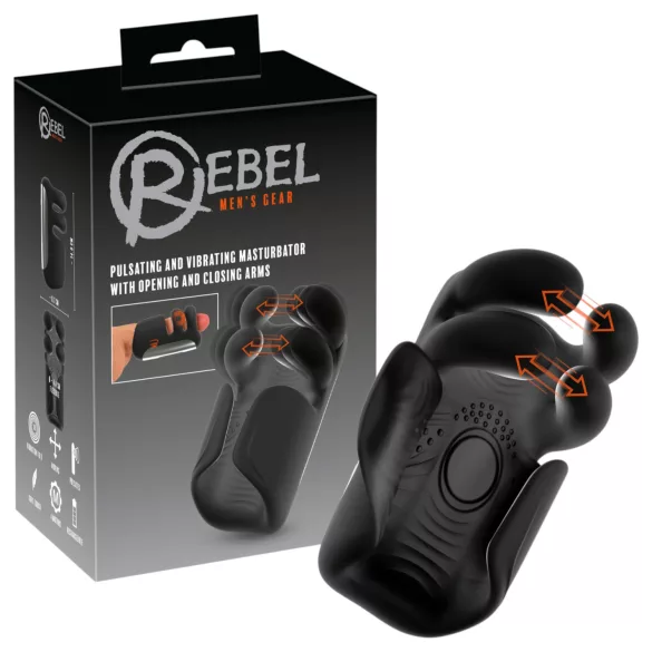 Rebel - pulsējošs, vibrējošs masturbators (melns)