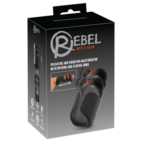 Rebel - pulsējošs, vibrējošs masturbators (melns)