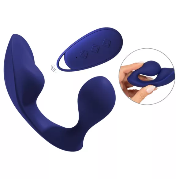 SMILE - anālais un biksīšu vibrators ar tālvadības pulti (zils)