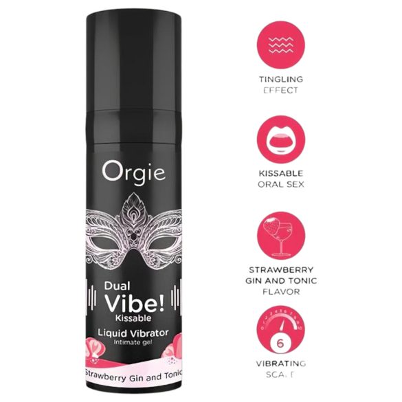 Orgie diviem paredzēts šķidrais vibrators ar zemeņu un džina tonika aromātu 15ml