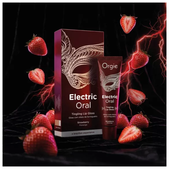 Orgie Electric Oral - tirpinošas iedarbības lūpu spīdums - zemeņu (10 ml)