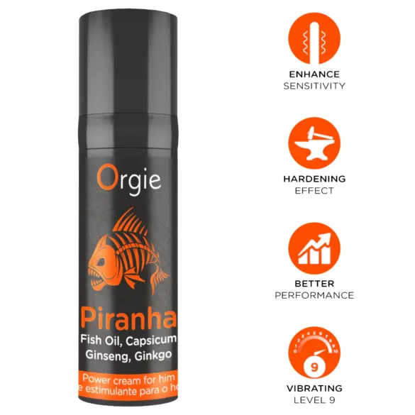 Orgie Piranha Power Cream - Stimulējošs krēms vīriešiem (15 ml)