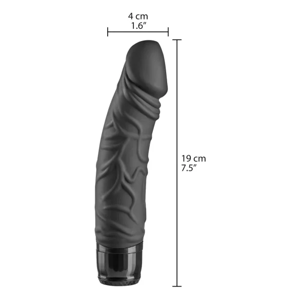 Baseks - realistisks stieņa vibrators (melns) - 19 cm