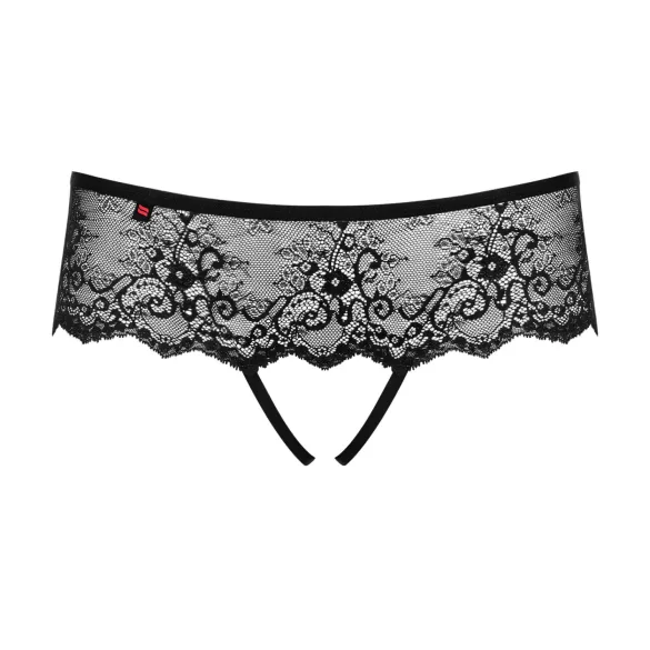 Obsessive sieviešu atvērtā stringbiksīte ar strasām melna - L/XL