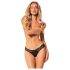 Obsessive Bella Rou - ziedu raksta biksītes (melns) - M/L