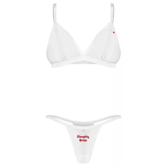 Obsessive Weddya Bride - divdaļīgs līgavas komplekts (balts) - L/XL