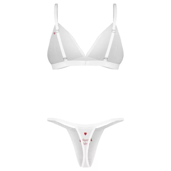 Obsessive Weddya Bride - divdaļīgs līgavas komplekts (balts) - L/XL