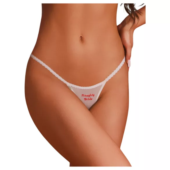 Obsessive Weddya Bride - atvērtas stringbiksītes (baltas) - L/XL
