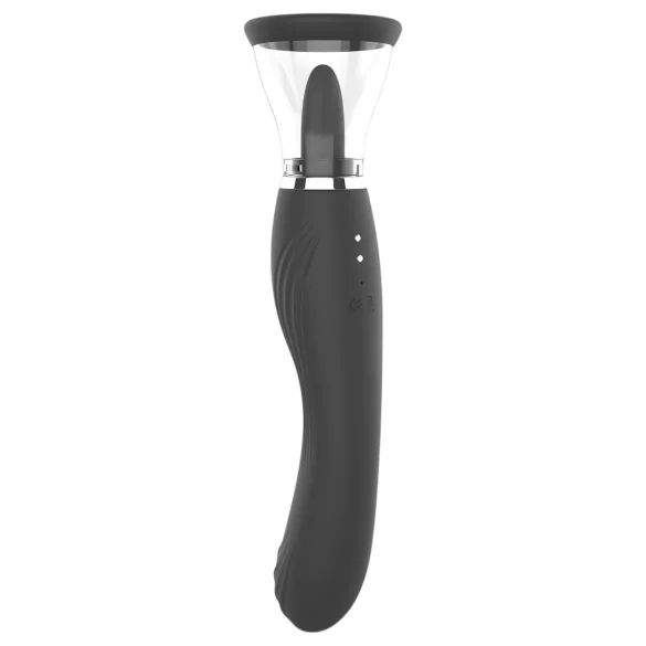 Erospace Sweet Play - 2-in-1 klitora stimulators ar mēlīti un sūkšanu (melns)