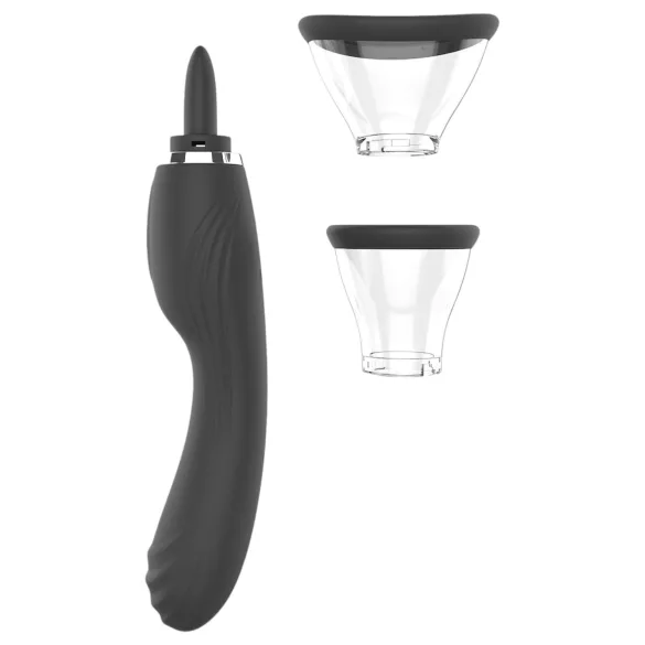 Erospace Sweet Play - 2-in-1 klitora stimulators ar mēlīti un sūkšanu (melns)