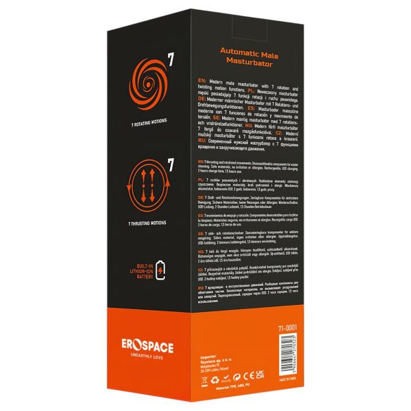 Men's Play - masturbators vīriešiem ar rotējošu funkciju melns