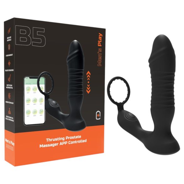 Men's Play - vieds, stimulējošs anālais vibrators (melns)