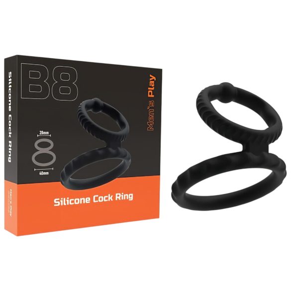 Men's Play - vīriešu dzimumlocekļa un sēklinieku gredzens melns