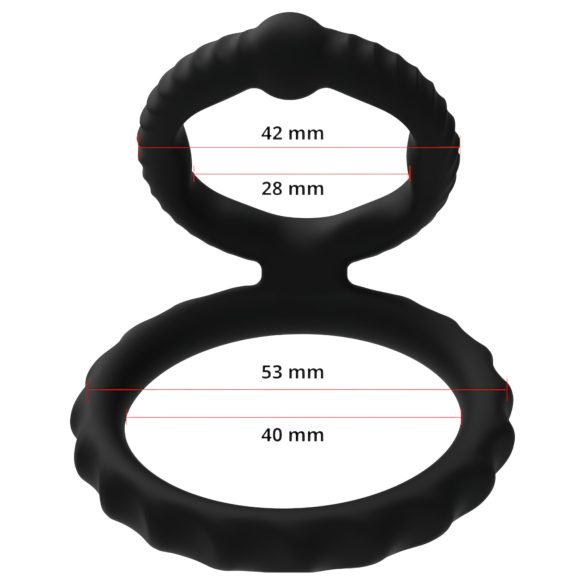 Men's Play - vīriešu dzimumlocekļa un sēklinieku gredzens melns