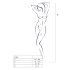 Passion BS006 - Zeķturis rakstaina kombinezons (balts) - S-L