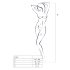 Passion BS007 - rakstains sieta kombinezons (balts) - S-L