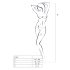 Passion BS007 - rakstains sieta kombinezons (balts) - S-L