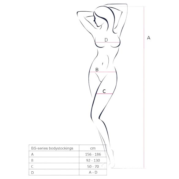 Passion BS077 - garā melnā bodijs (S-L)