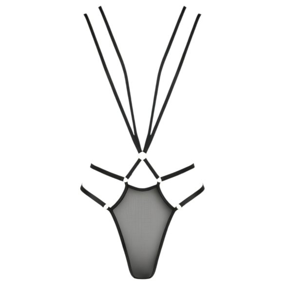 Passion Devil Meggy - metāla gredzena ķermeņa josta (melna)