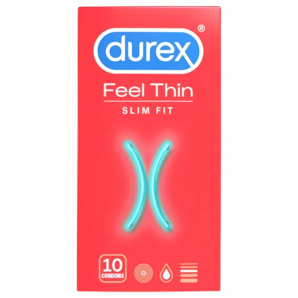 Durex Feel Thin Slim Fit - Dzīvīgas sajūtas prezervatīvi (10 gab.)