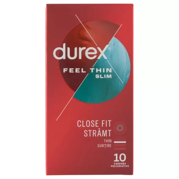 Durex Feel Thin Slim - prezervatīvi plāni ērtai sajūtai 10 gab
