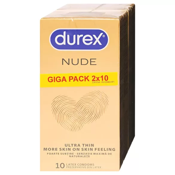 Durex Nude - īpaši plāns prezervatīvs (2×10 gab.)