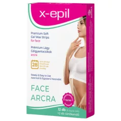   X-Epil - gatavas premium želejas vaska strēmeles sejai (12 gab.)