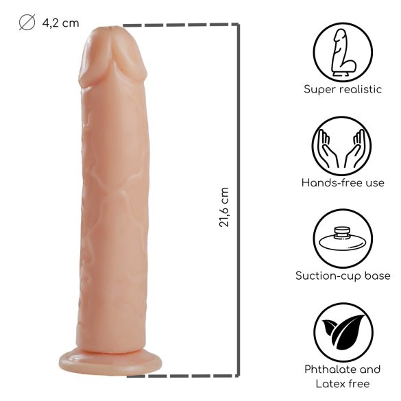 Desirel Kārīgu Svētlaime - piesūcekņa dildo (dabīgs)