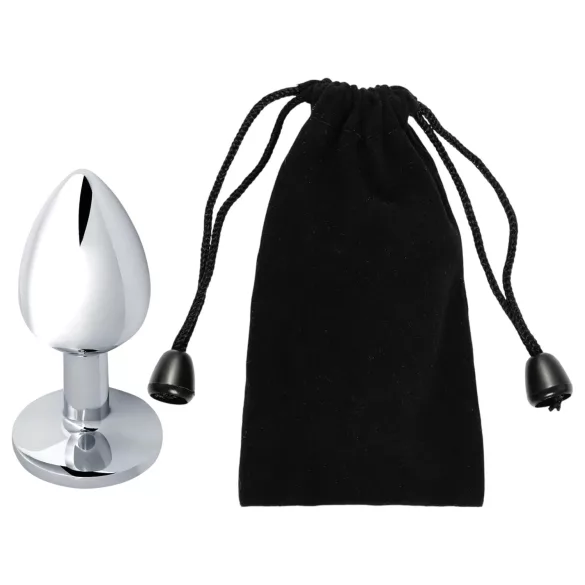 Sunfo - anālais metāla plug ar rozā akmeni sudraba krāsā