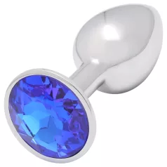 Sunfo - metāla anālais plug ar zilu akmeni (sudraba)