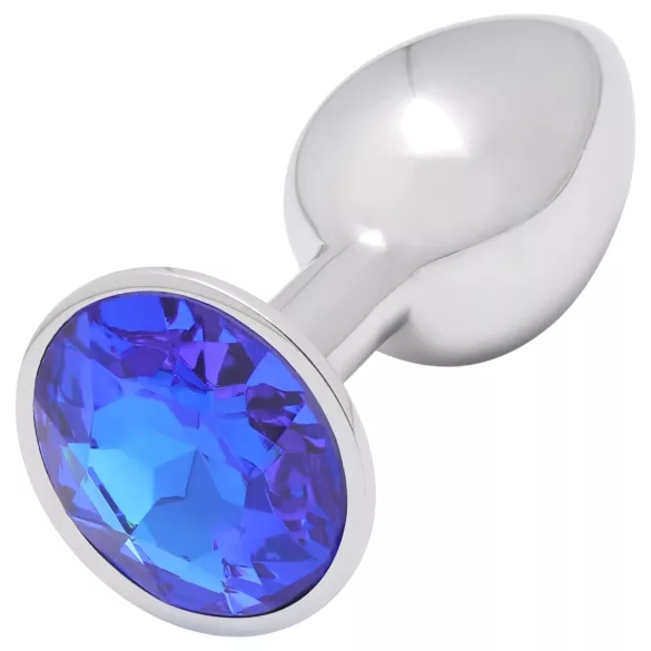 Sunfo - metāla anālais plug ar zilu akmeni (sudraba)