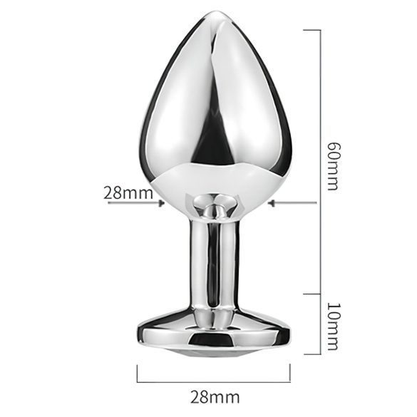 Sunfo - metāla anālais plug ar sirds formas zilu akmeni sudraba