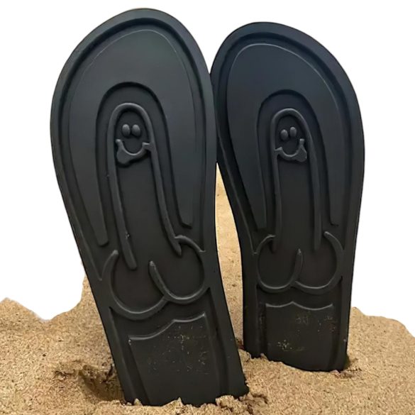 Flip-flop čības - melnas ar svilpinošām zolēm