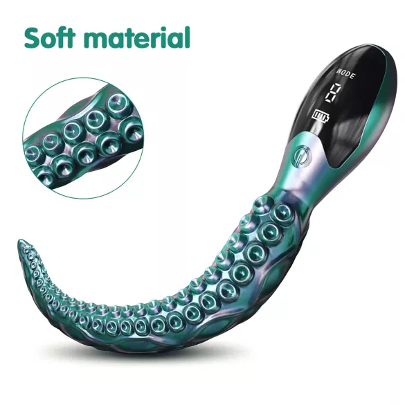 Monster Fuck - vibrators ar polipiem, zaļš