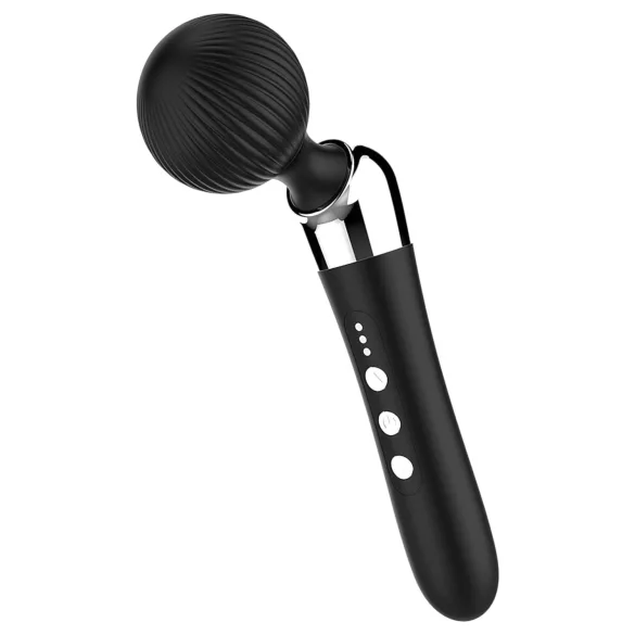 Izliekts - masāžas vibrators - uzlādējams - melns