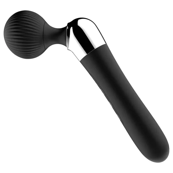 Izliekts - masāžas vibrators - uzlādējams - melns