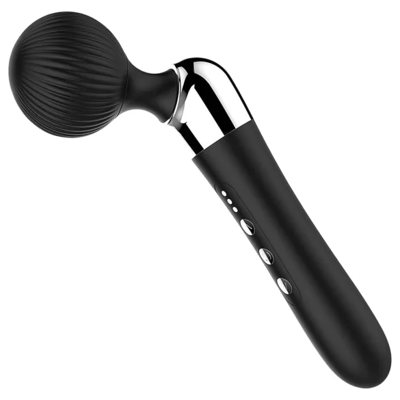 Izliekts - masāžas vibrators - uzlādējams - melns