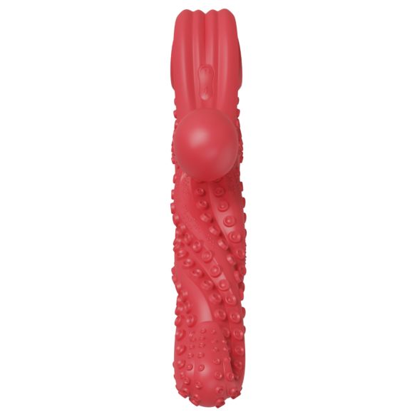 Monster Fuck - vibrator ar klitora kātiņu, polipveida, sarkans