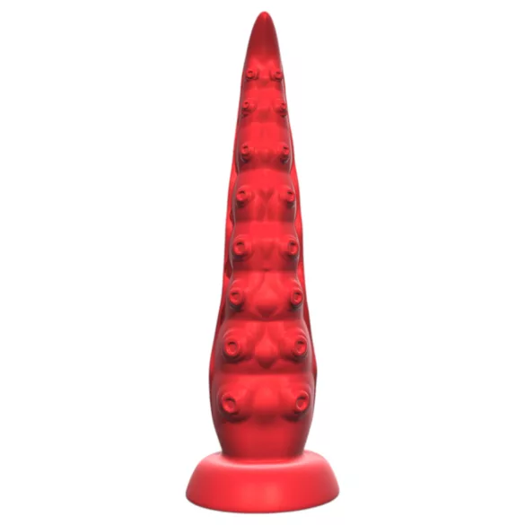 Monster Fuck - pievienojams vibrators ar piesūcekni un tālvadību, sarkans