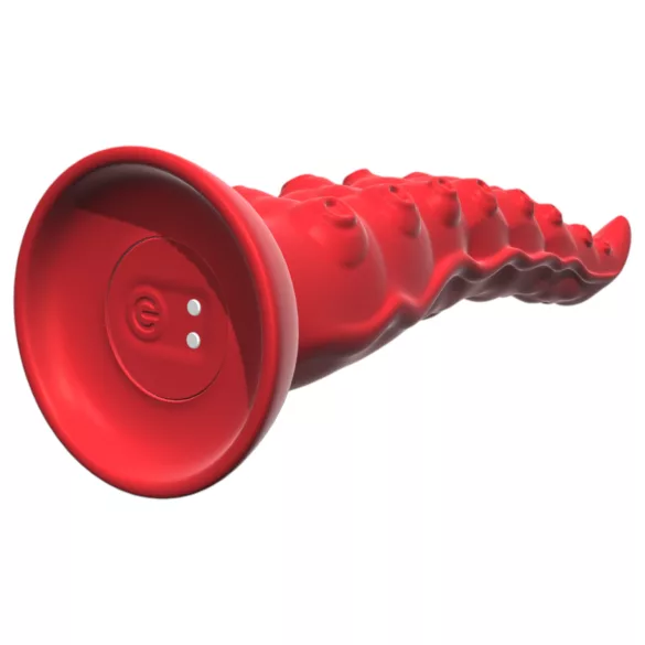 Monster Fuck - pievienojams vibrators ar piesūcekni un tālvadību, sarkans