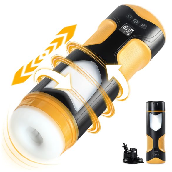 Lonely - masturbators rotaļlieta ar stumšanas un griešanās funkciju melna