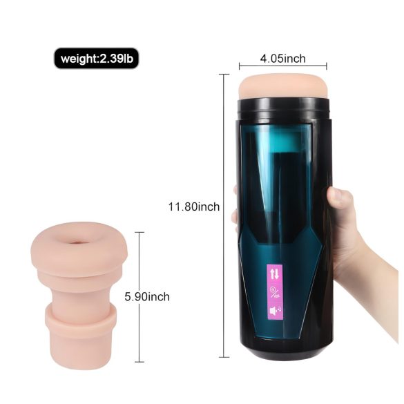 Lonely - vīriešu masturbators ar stimulatoru, melns