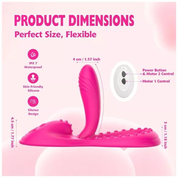 Mroow - elastīgs spilvena vibrators (rozā)