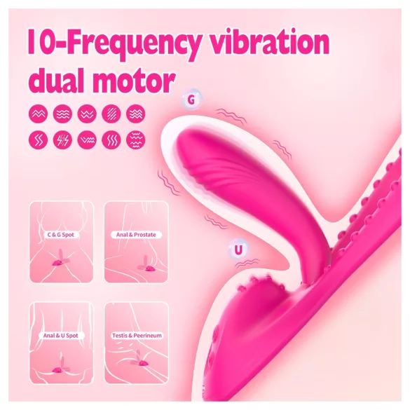 Mroow - elastīgs spilvena vibrators (rozā)