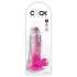 King Cock Clear 7 - dildo ar sēkliniekiem rozā